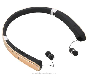 Foldable Wireless Neckband Sports Headset Retractable Earbuds