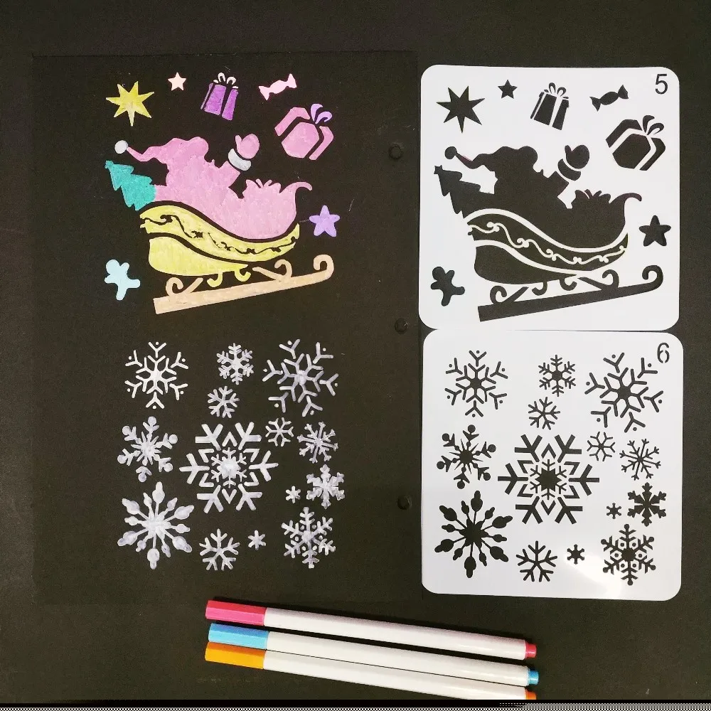 8pcs Set Painting Stencil/ Stencil Set/ Christmas Stencil Buy Stencil