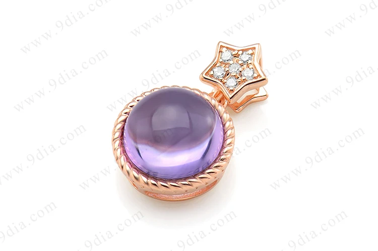 New Product Natural Amethyst 14K Light Weight Solid Rose Gold Ring