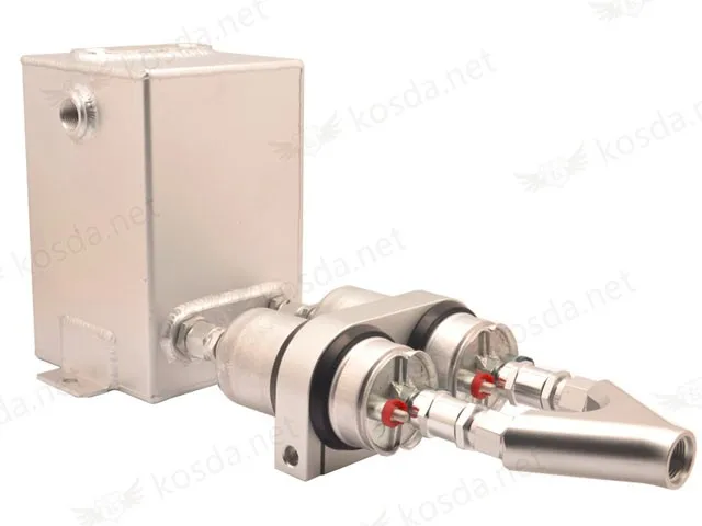 044 Dual Surge Tank with Bracket Silver 2