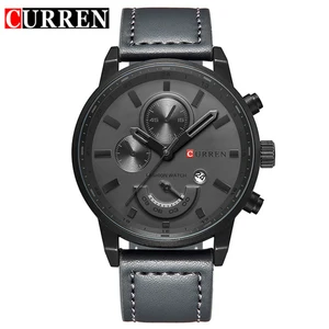 Men's Fashion Casual Sport Quartz Watch Men Watches Top Brand Luxury Leather  Wristwatch Male Clock CURREN 8217