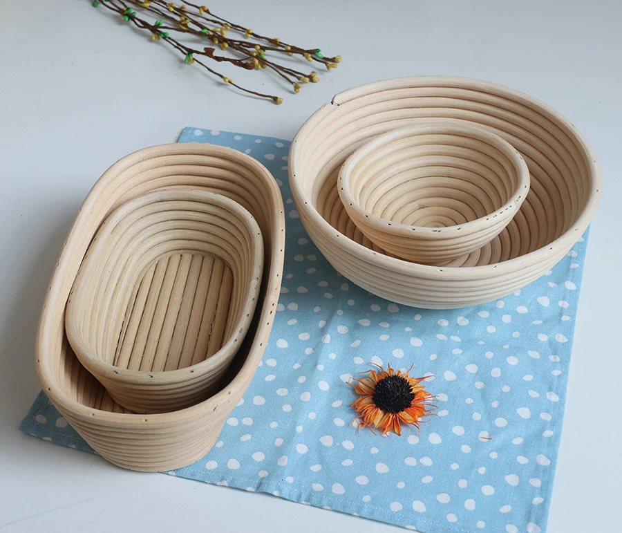 Natural rattan cane bread proofing basket