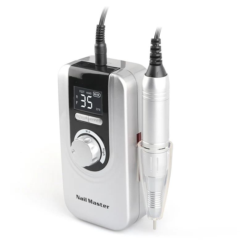 

Unique Exclusive Design cordless lcd 35000rpm portable nail drill, White pink black