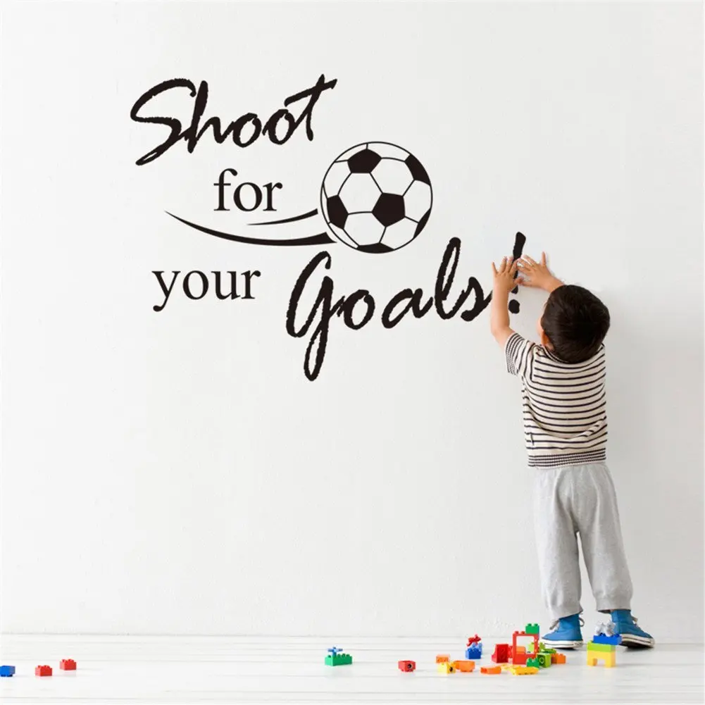 ZN Shoot for Your Goals Football Fighting Home Decor Removable Wall Sticker