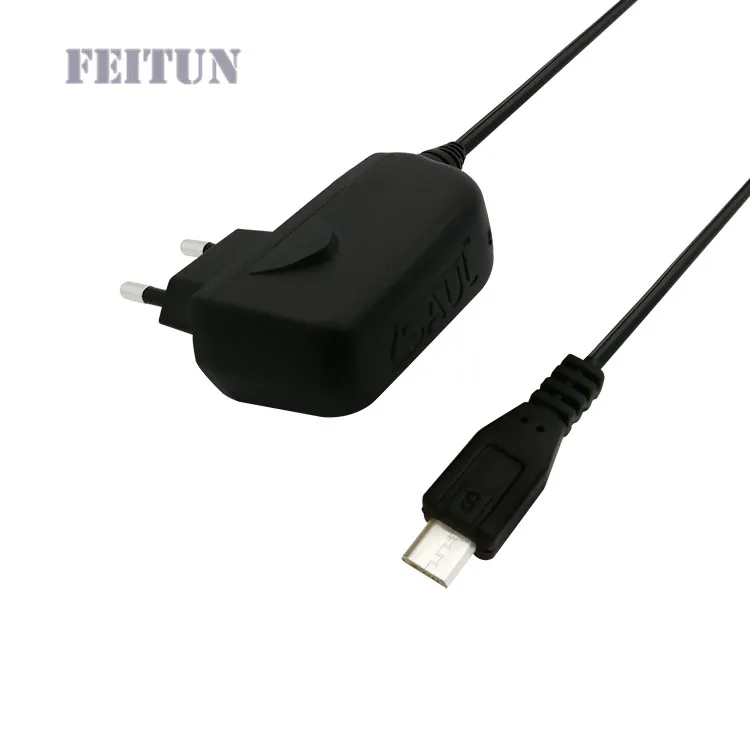 

Europe Intelligent Fast Wall Power Adapter 5V 1A AC DC charger with 1.5M cable, Black