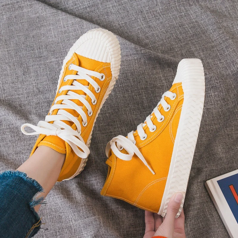 

New Design Custom High Top Lace-Up Canvas Shoes Casual Sneakers For Women, Green or customized