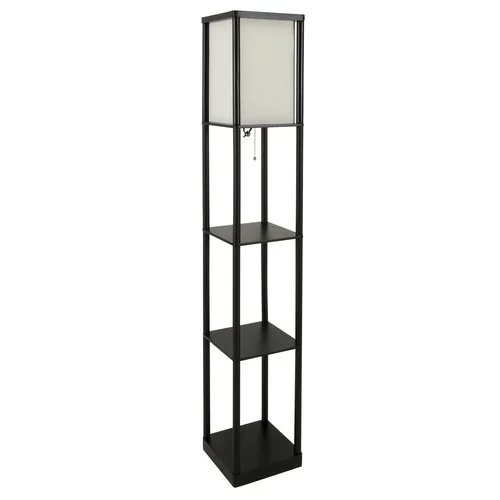 531 F 1 62 75 Mainstays Black Shelf Floor Lamp With Drawer And