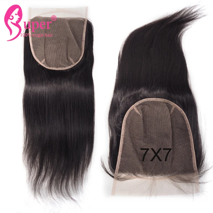 

7x7 Swiss Lace Frontal Closure Free Part Silky Straight Virgin Human Hair New Style Products