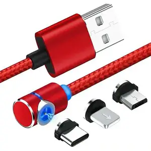 3 1 Magnetic Braided USB Charging Cable LED