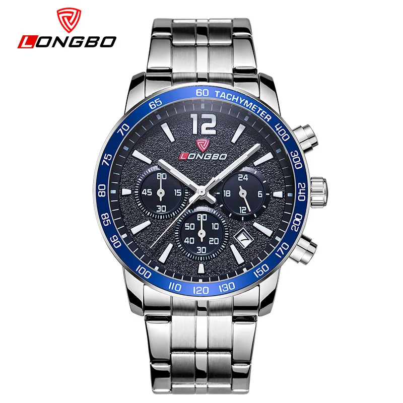 

LONGBO 80172 Men Quartz Watch Sport Chronograph Fashion Analog Stainless Steel Watches