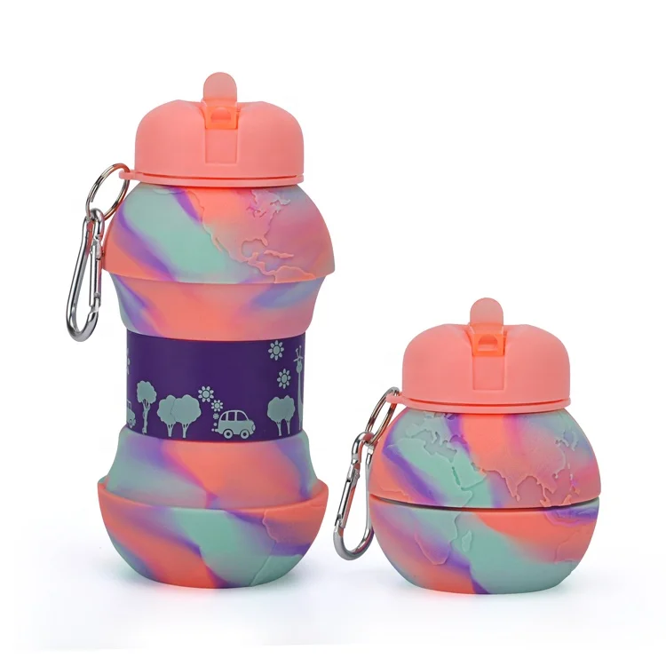 

Collapsible Earth Water Bottle Leakproof Bpa Free For Sports Durable Wide Mouth, Customized color