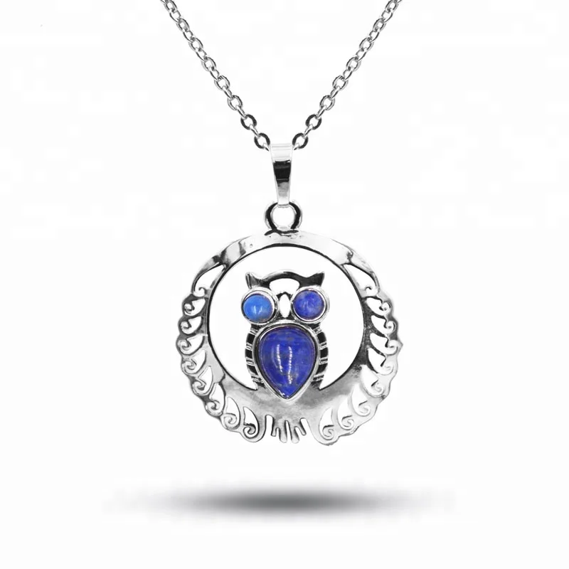 

Animal lapis jewelry tessjewelry owl bird necklace joyas de oro turco dubai plata silver pendant necklaces, Lapis necklace