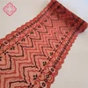 Two color cheap decorative border knitting stretch lace fabric for garment