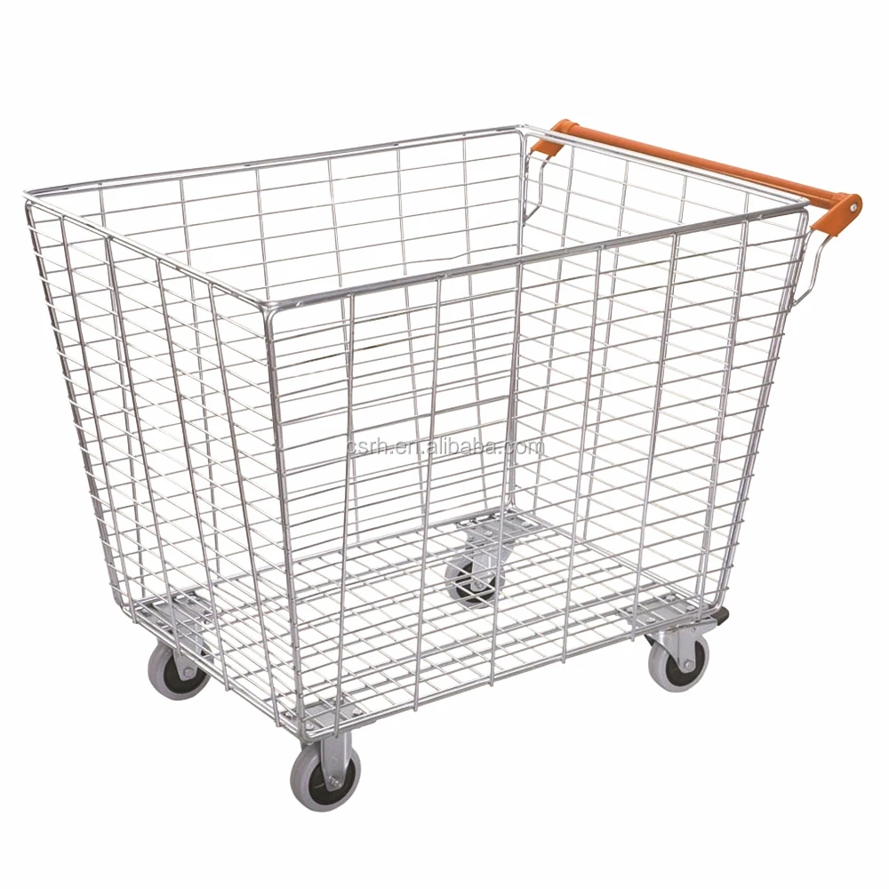 Rhwt14 850*650*770mm Movable Wire Mesh Trolley Cage Laundry Recycling Basket Trolley Buy