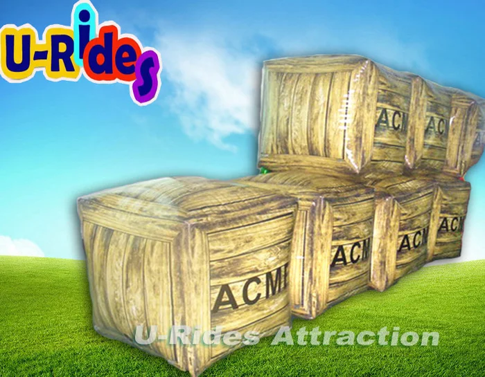 

In stock Wooden box Many Kinds Of Inflatable army bunker for laser gun party business