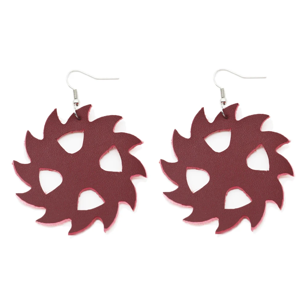 

2021cheapest free Fashionable female charm dazzle color leather earrings simple personality genuine leather earrings