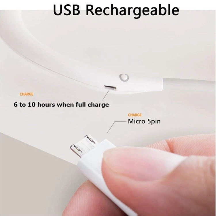 Hand Free Headphone Design Wearable Portable Neckband Mini Fan with USB Rechargeable for Traveling Outdoor Office