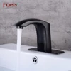 Fyeer Bathroom Automatic Sanitary Ware Horizontal Spout Black Sensor Water Tap