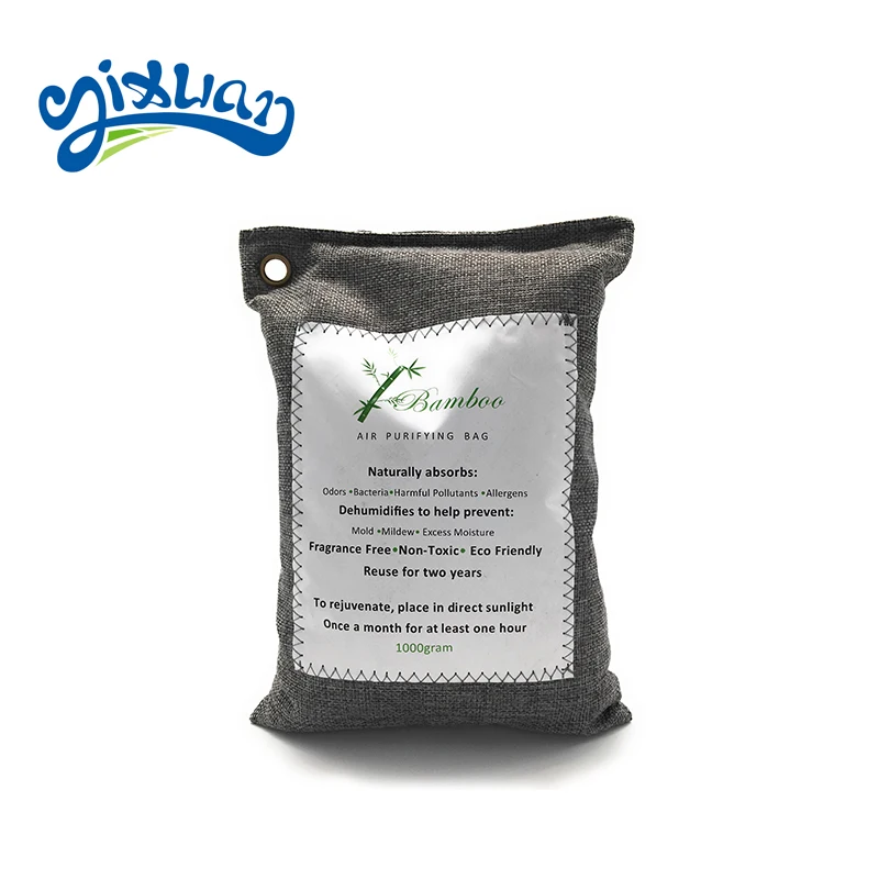 

Natural air purifying bamboo charcoal deodorizer bag - portable air freshener for fridge/closet/car shoes