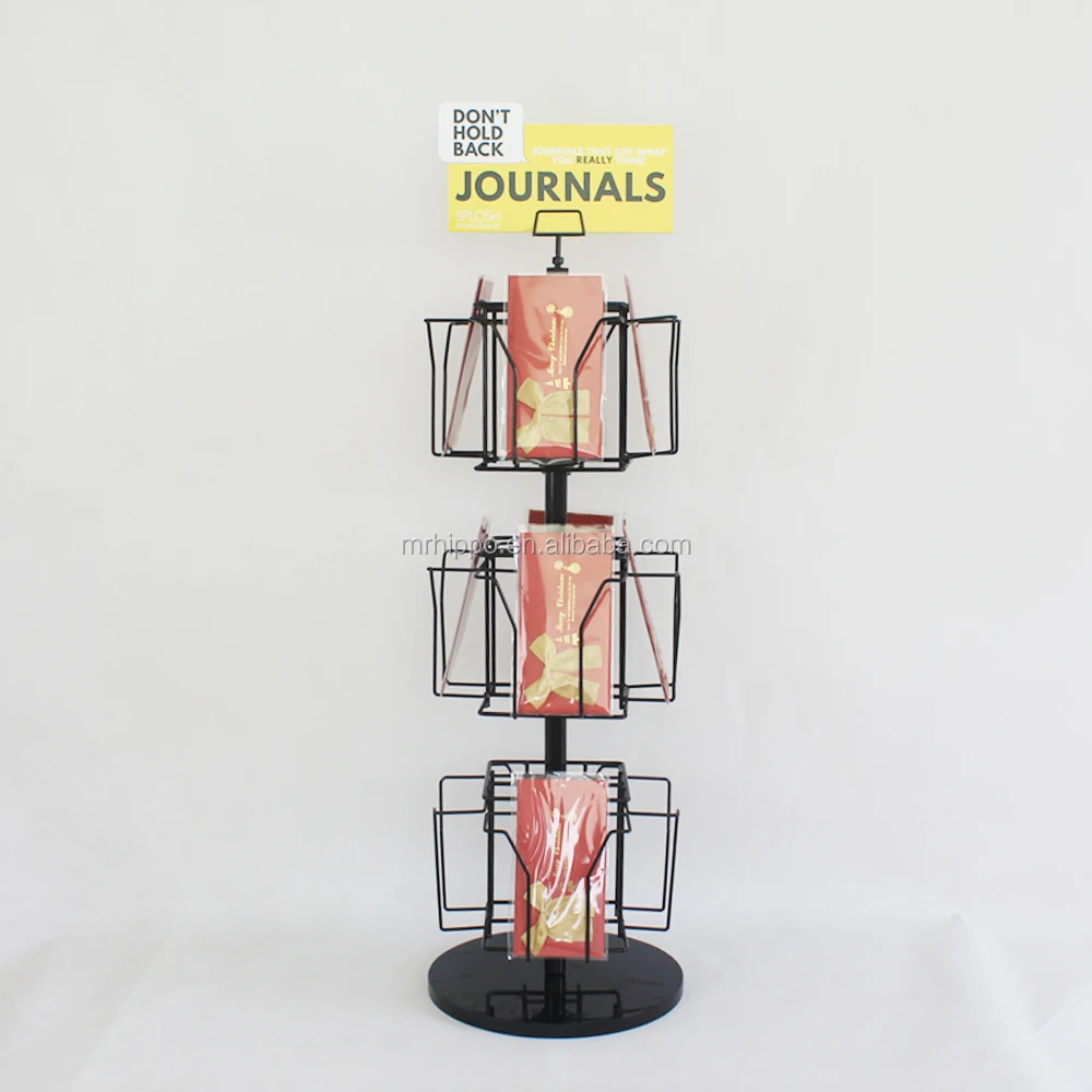 Rotating Metal Counter Top Free Standing Supermarket Poster Greeting