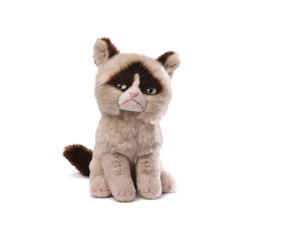 Grumpy Cat Original Plush Stuffed Animal Toy with Sticker Book