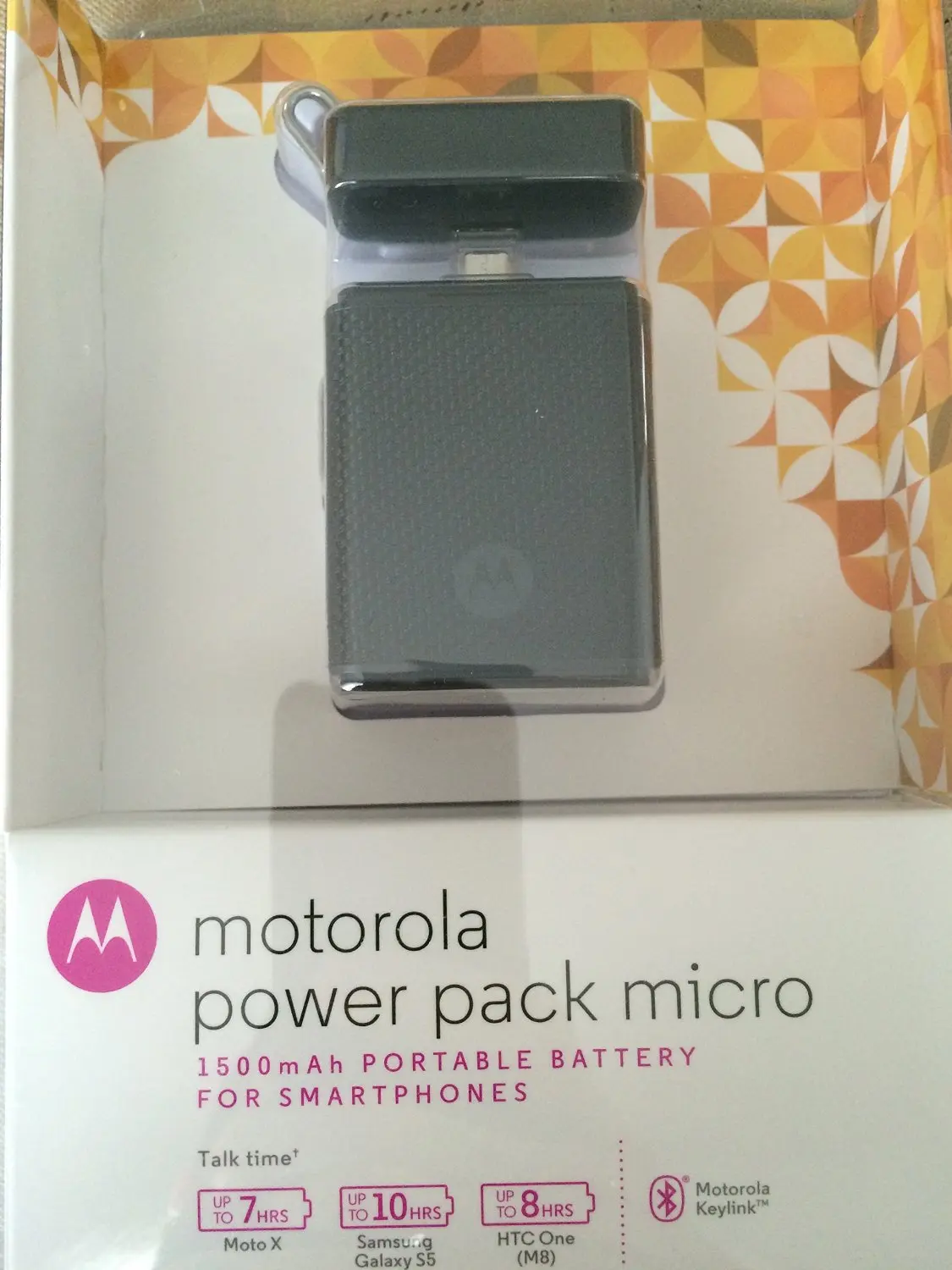 Get Quotations · Motorola Power Pack Micro Portable 1500MAH Battery for  Smartphones (Black)