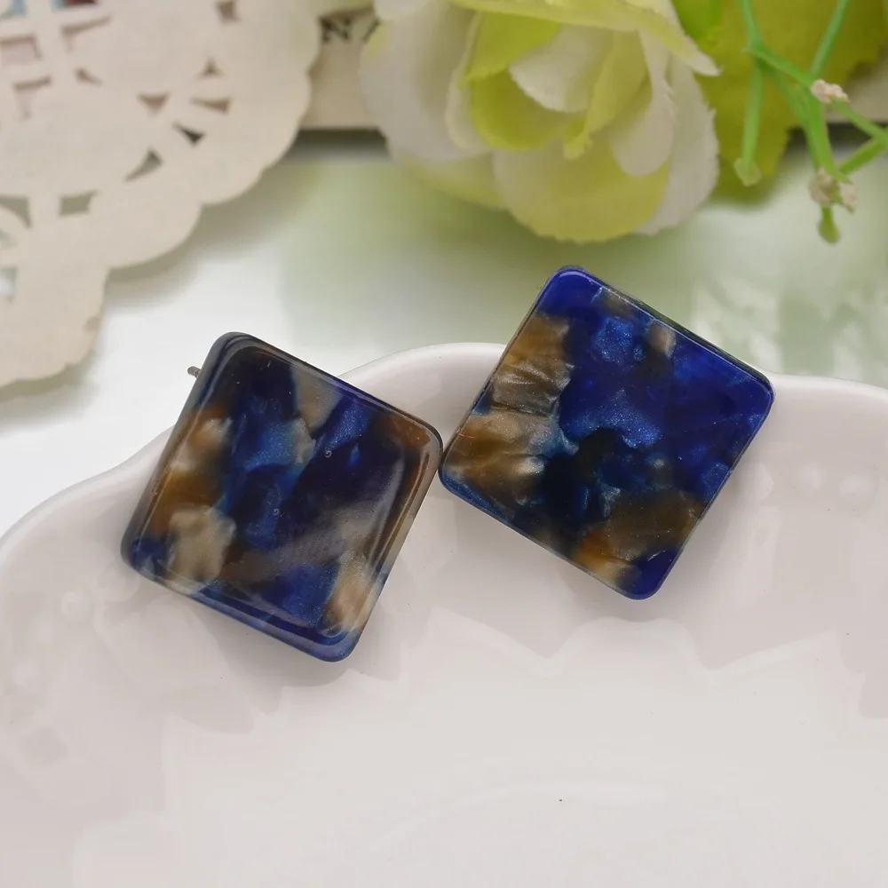 时尚首饰方形形状酸性丙烯酸树脂几何耳环为妇女