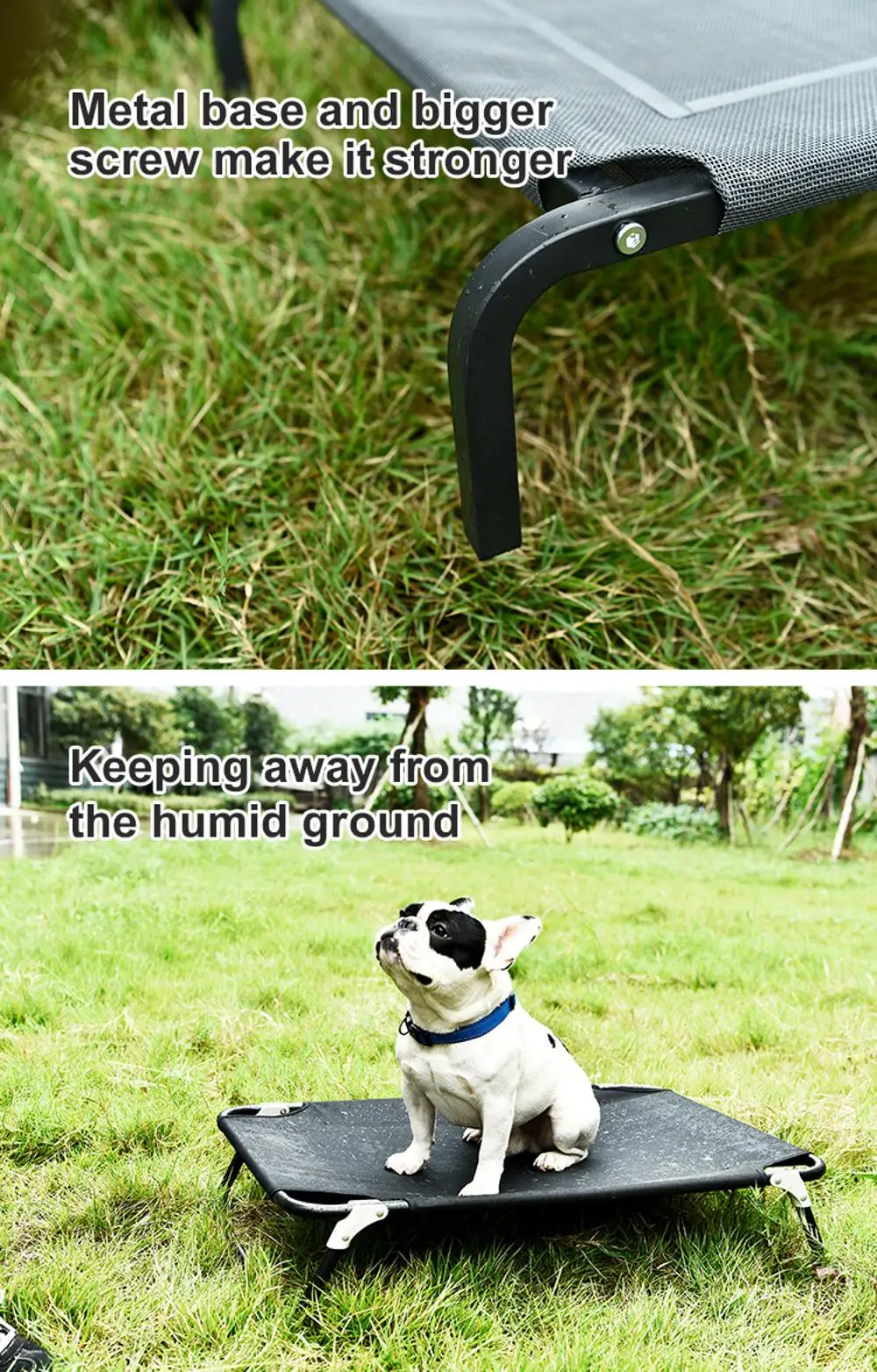 Outdoor Waterproof Metal Stainless Steel Frame Pet Cooling Bed Raised