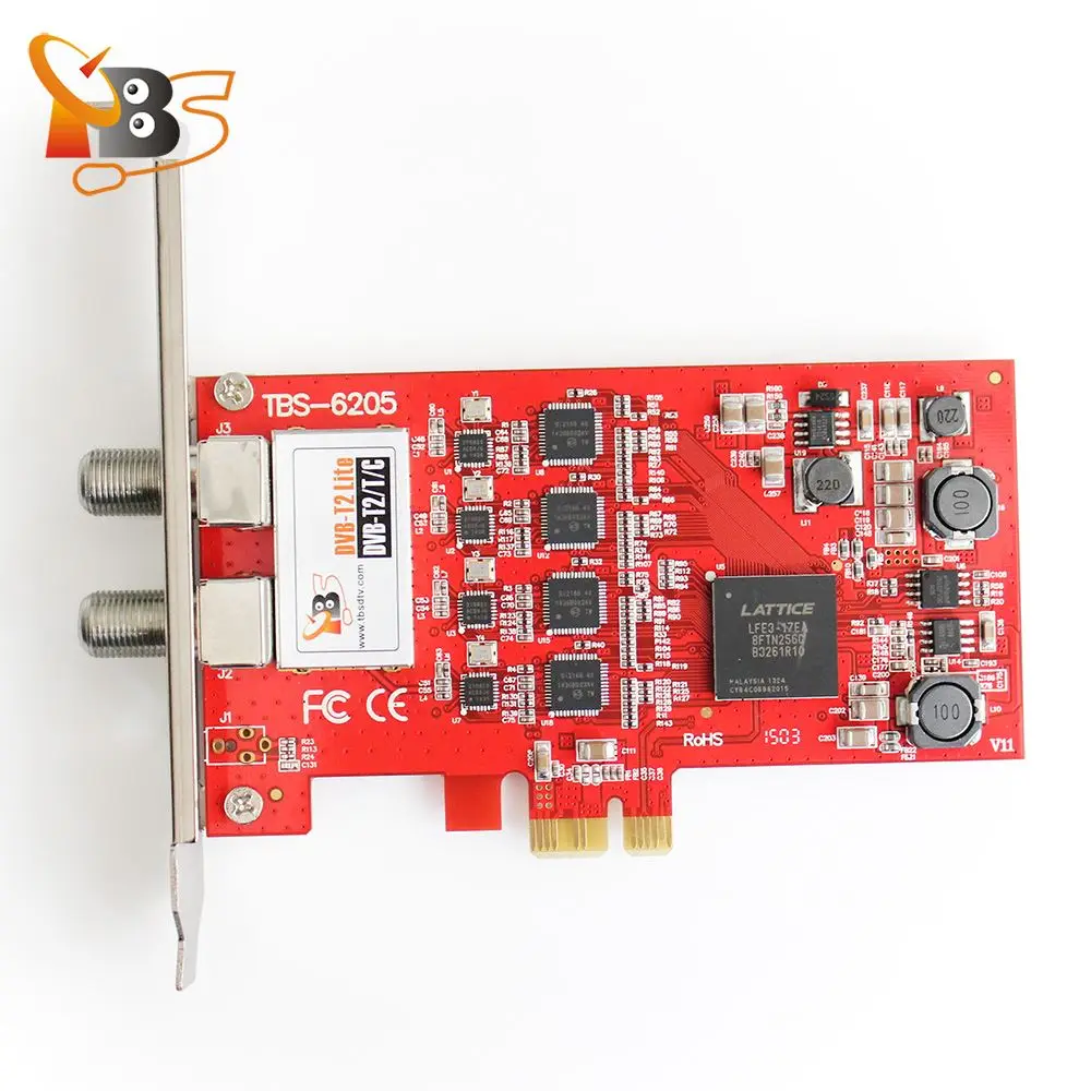

TBS6205 DVB-T2/T/C Quad TV Tuner PCIe Card with PCI-Express interface Terrestrial Cable Pcie card