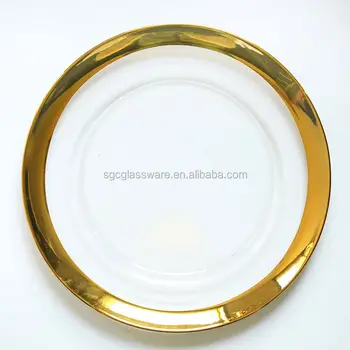 Sxgc Wholesale Gold Rim Clear Glass Chargers Plate - Buy ...