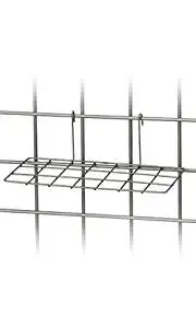 6 Removable 4 Hooks Rich CAJ-12-6KH04B Wire Grid Counter Display with Wire Frame Sign Holder and Black Powder Coated Finish Back Panel Grid