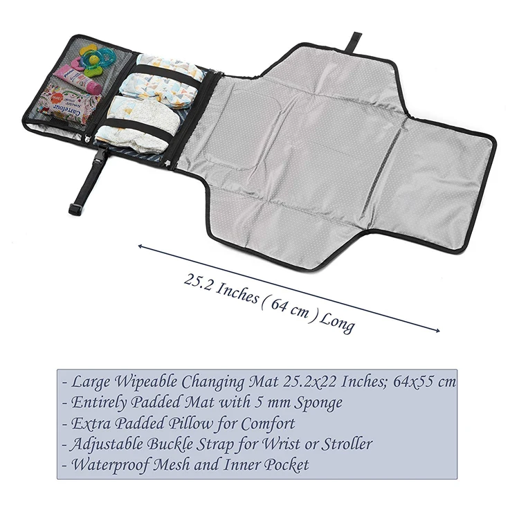 
OEM Portable waterproof travel traveling foldable diaper baby changing mat baby diaper changing pad 