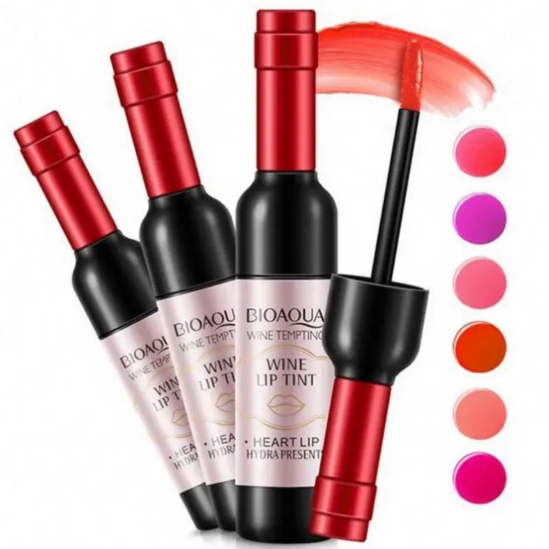 

Red Wine Bottle Shape Lip Tint Gloss Pink Sexy Lip Waterproof Women Batom Liquid Lipstick Lipgloss Cosmetic dropshipping