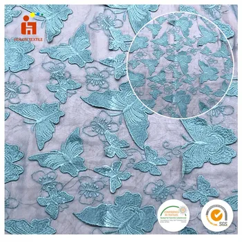 turquoise blue lace fabric