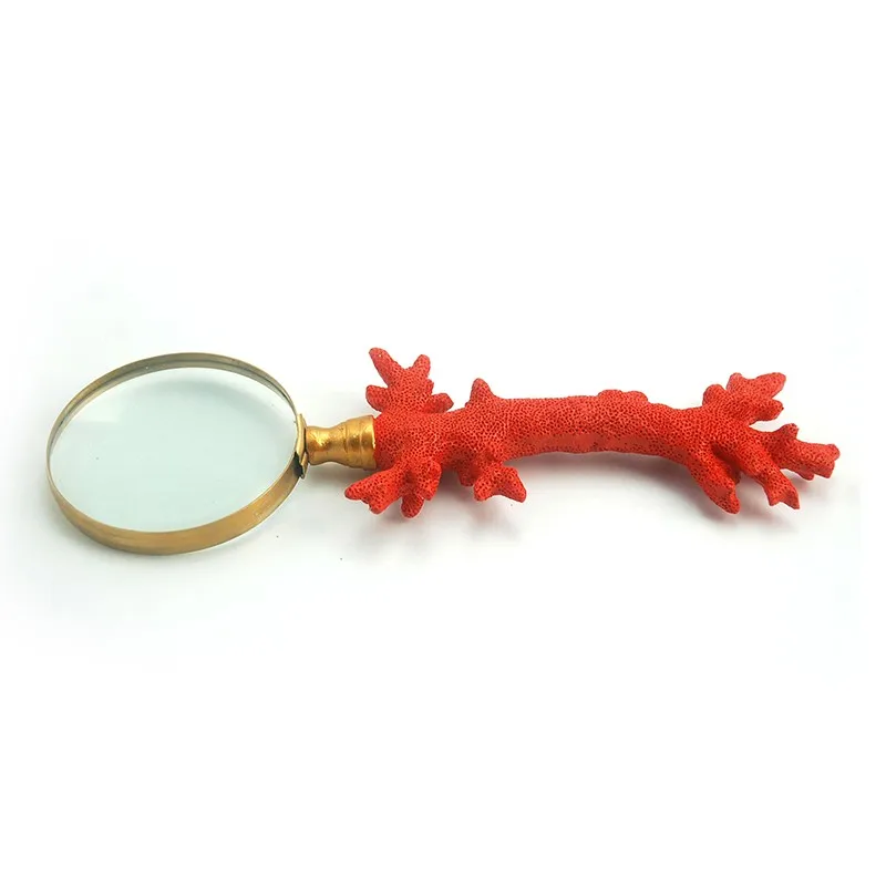 Resin Reading Magnifier with Feather Handle Gift Home Decor magnifying glasses details