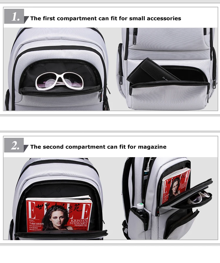 Original color life internal frame brand backpack production with many pockets and ear phone holder in the backpack for ladies