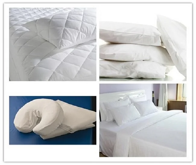 Snow White 100 Cotton Plain Style Hotel/motel Bedding Setfull/queen