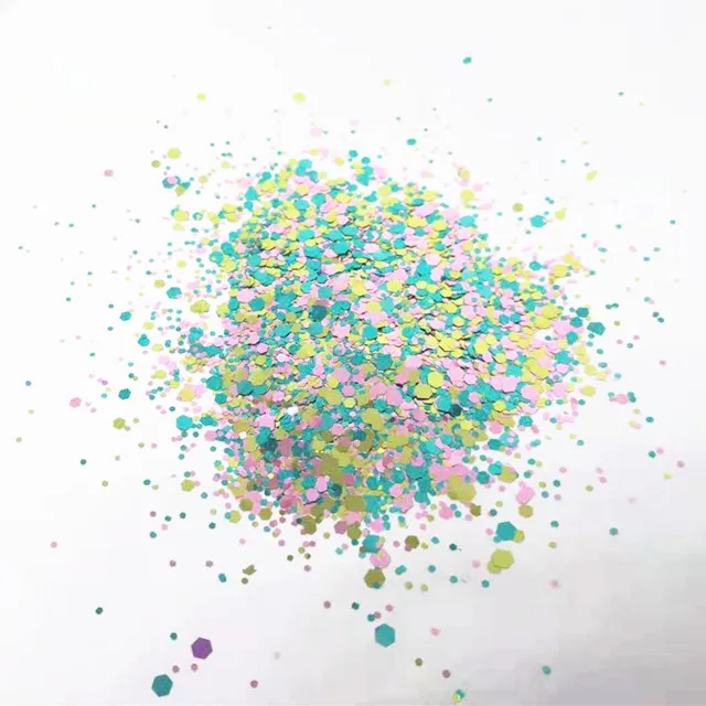

Bulk mixed shapes chunky glitter for makeup and craft