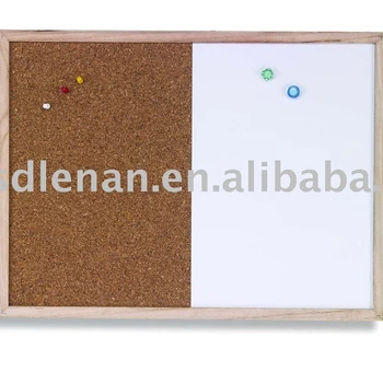 Office Notice Board Decoration Wood Framed Eco Friendly Half White