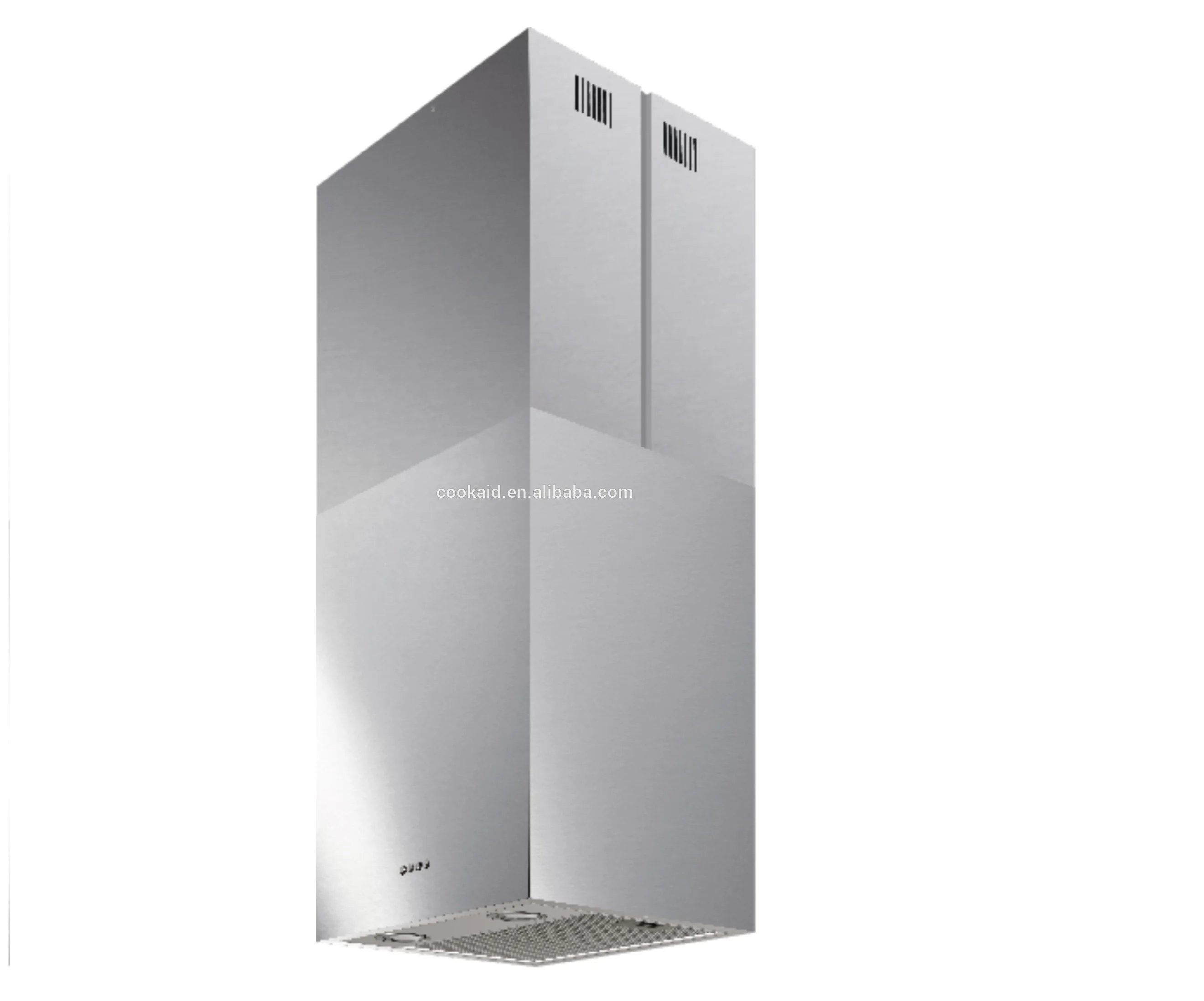 
Square inox island chimney hood 