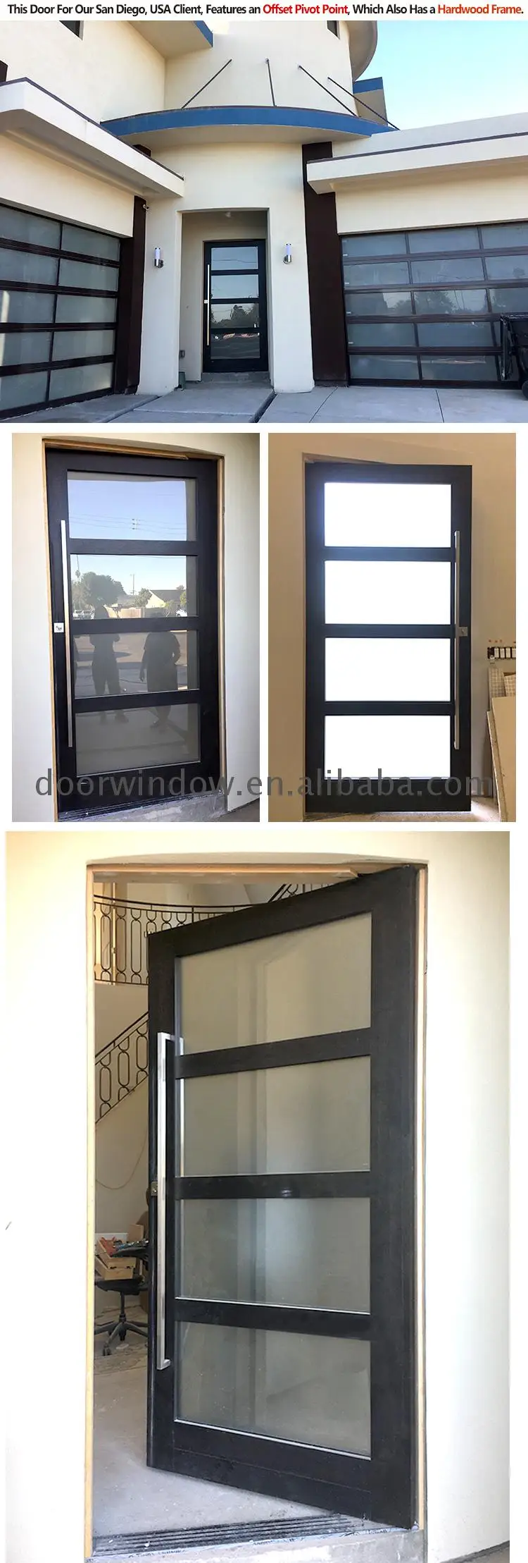 Double swing door fixed glass leaf with tempered glazed casement