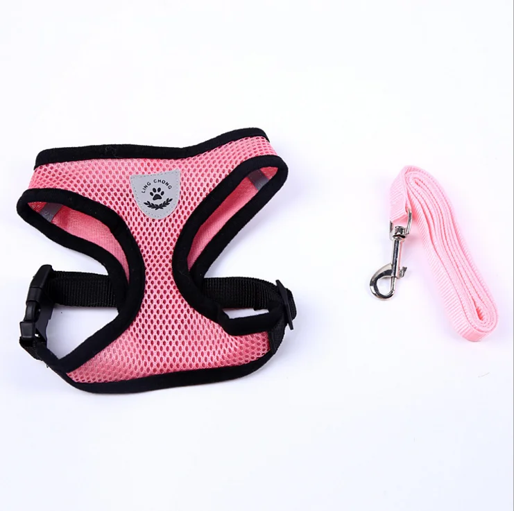 

Hot sale Cheap Price Adjustable Soft Nylon Mesh Vest harness for Pet puppy collar Chest Strap