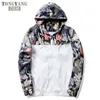 TONGYANG OEM Jacket Floral Bomber Jacket Men Hip Hop Slim Fit Flowers Pilot Bomber Jacket Coat Men's Hooded Jackets Plus Size