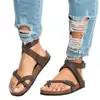 Vintage Nude Rome Wedge Flat Sandals Ladies Casual Summer Clip Toe Flip Flops Comfort Women Shoes