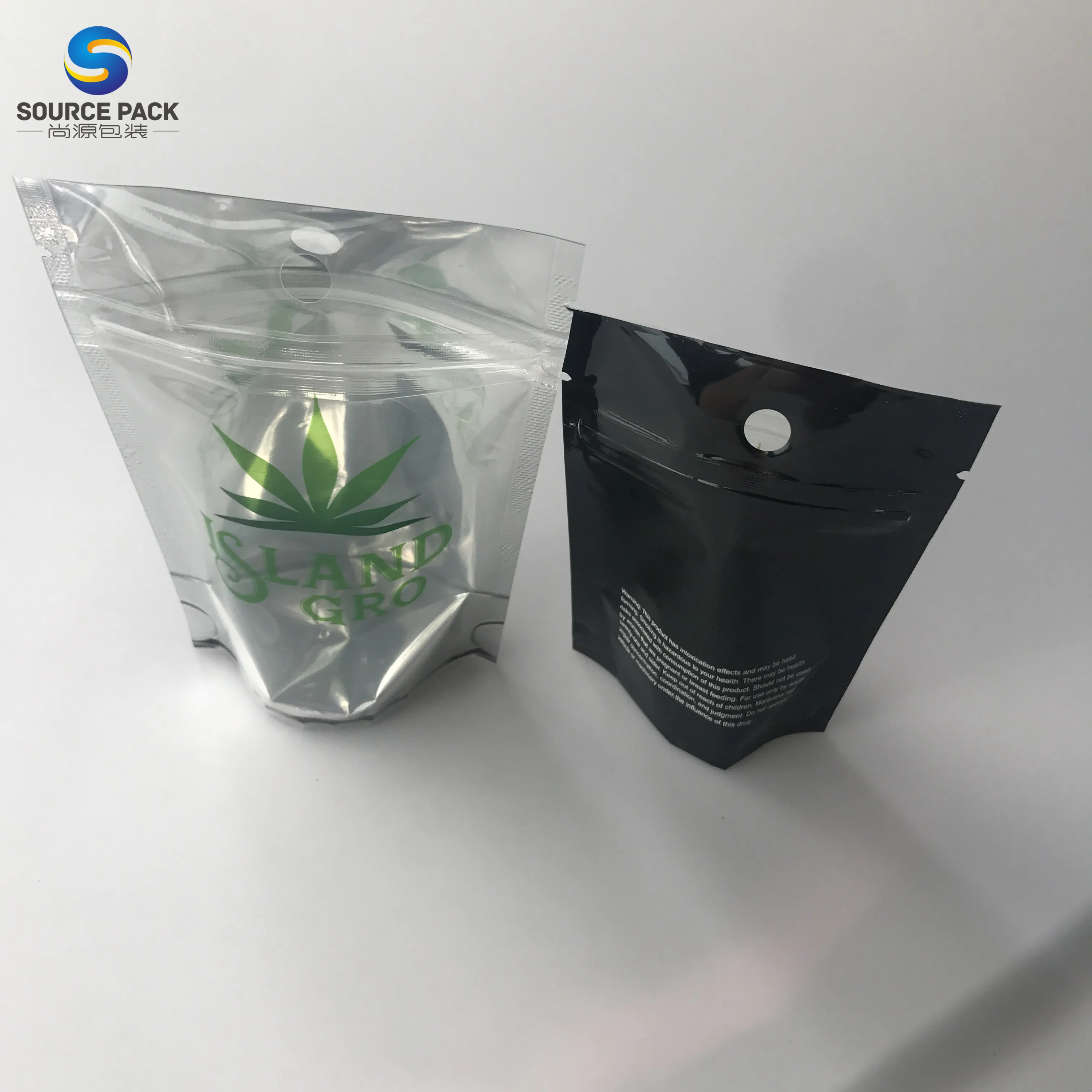 Customized Zip Lock Mylar Bags Weed Plastic Packaging Bag For Edibles