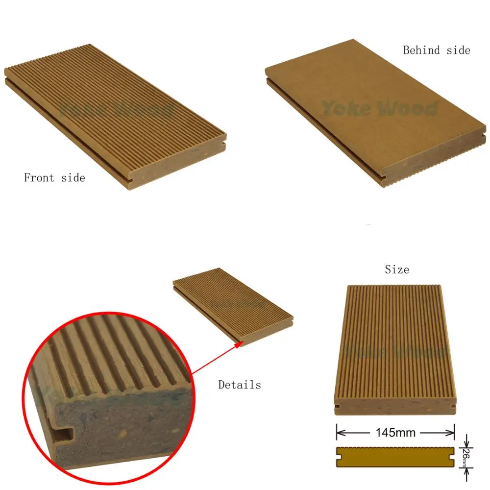 
Vyokewood WPC Wood Plastic Composite Decking Oak Solid Wood Flooring Looks Like Wood Flooring for Swimming Pool 