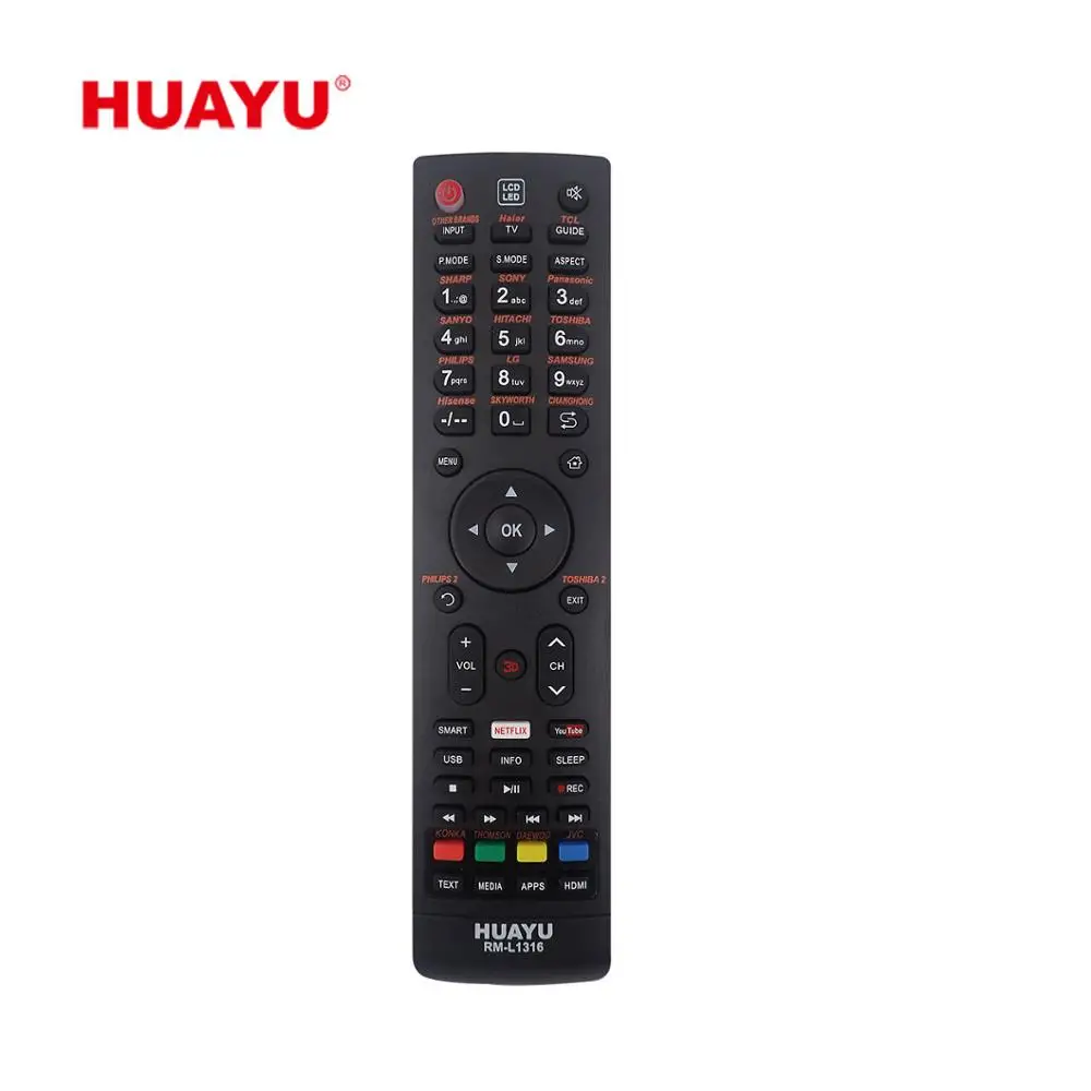 

SYSTO RM--L1316 HUAYU UNIVERSAL TV REMOTE CONTROL LCD LED TV REMOTE, Black