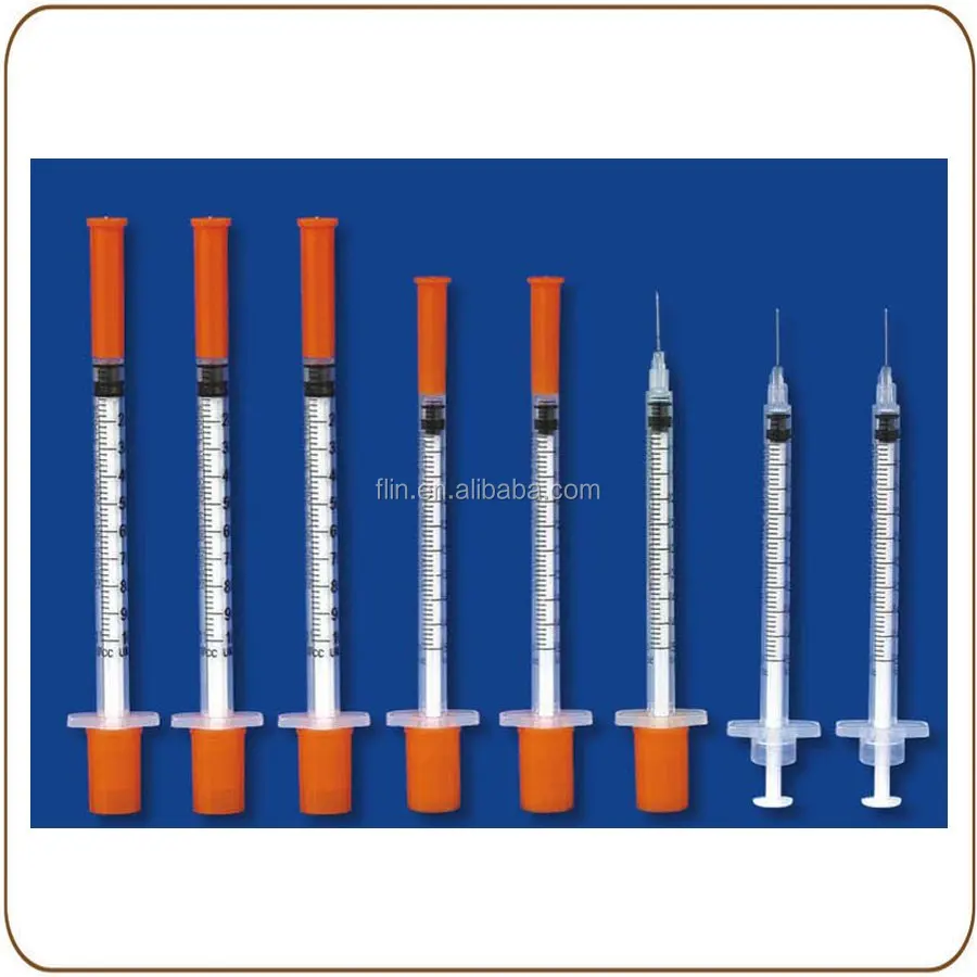
Disposable insulin syringe 1ml/0.5ml with fixed needle 