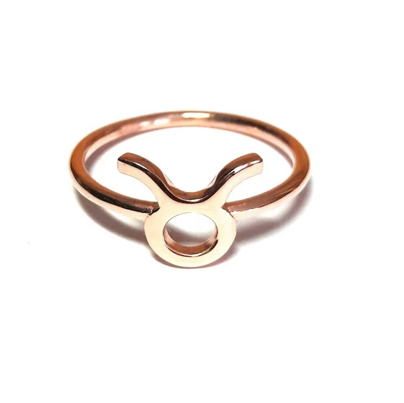 

Custom 14k Gold Plating Jewelry Dainty Zodiac Stainless Steel Ring For Women, Gold, rose gold, steel, black