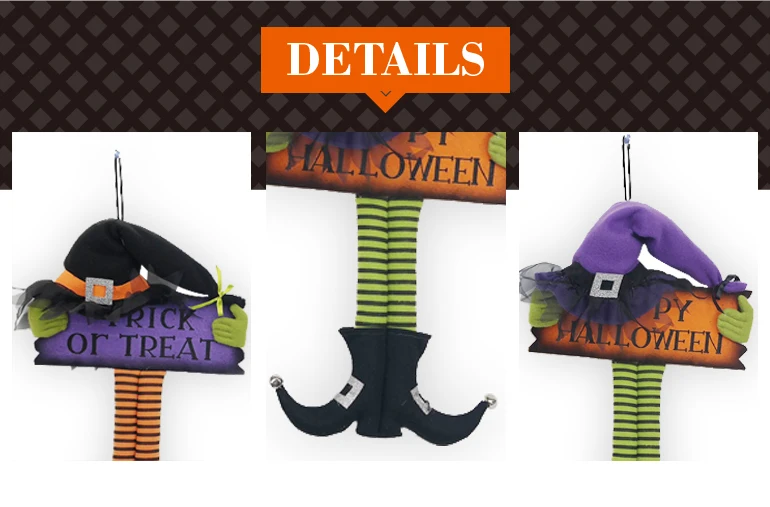 
felt witch sign wall ornament halloween party supplies wholesale china for promotion 